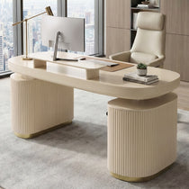Eureka Ergonomic Opal executive desk with a city view
