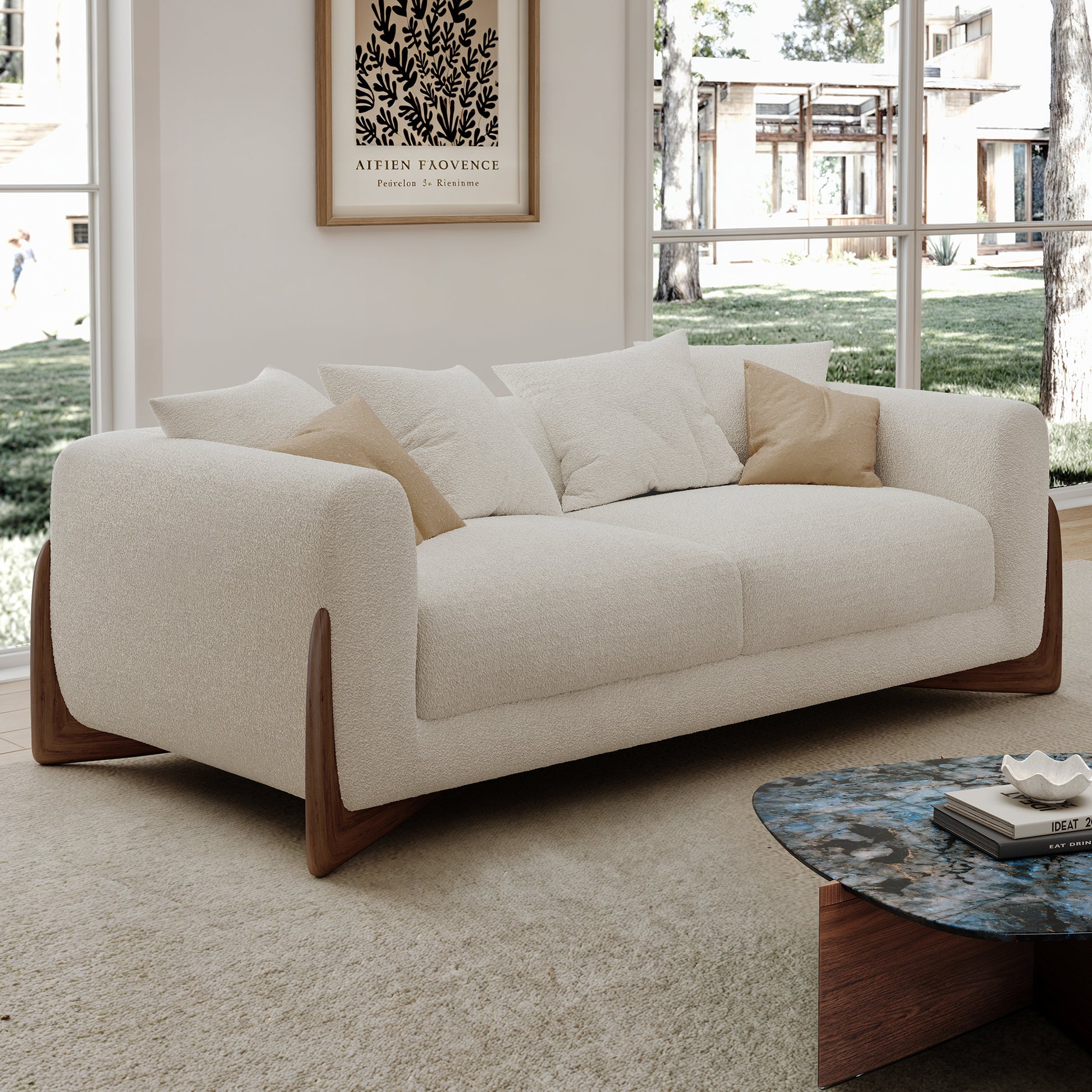 Eureka Ergonomic Rowan, Loveseat, 2 Seaters Off-White living room