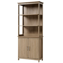 Eureka Ergonomic Ark El 71'' Oak Bookshelf With Storage Cabinet.