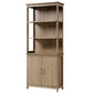 Ark EL, 71'' Display Bookshelf with Storage Cabinet, Oak