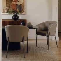 Jade, Upholstered Arm Dining Chair 1 PC, Dark Gray