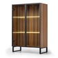Curio 47 inch LED Lighting Display Cabinet Showcase, Product Image with Lights On