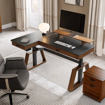 Ark Pro L-Shaped Standing Desk (Sintered Stone, 63"x23")
