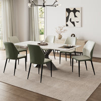 Ember, Upholstered Dining Side Chair Set of 2, Gray & Bottle Green