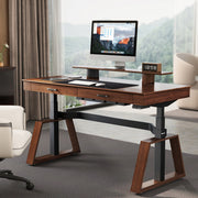 Eureka 63'' Executive Sit Stand Desk, walnut