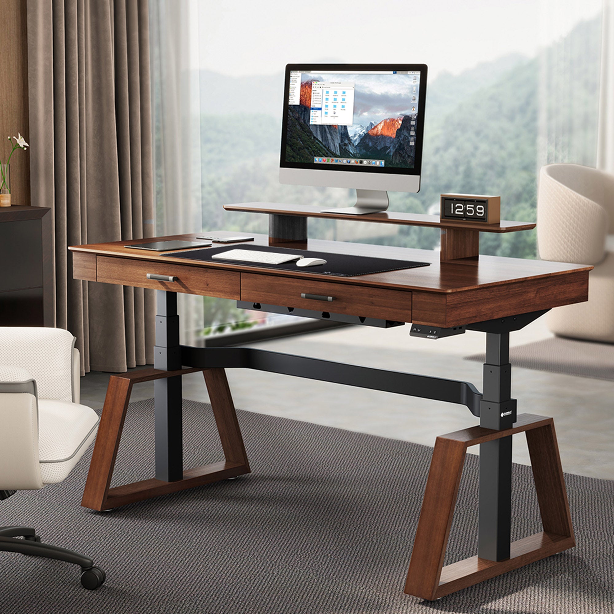 Eureka 63 Modern Standing Desk With Two Drawers For Home Office Eureka 63 Modern Standing Desk With Two Drawers For Home Office