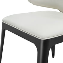 Chateau Dining Side Chair, Off-White Seat and Black Frame. Modern Dining Furniture Detail.