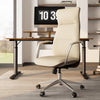 ROYAL - SLIM, Executive Leather Office Chair - Beige White