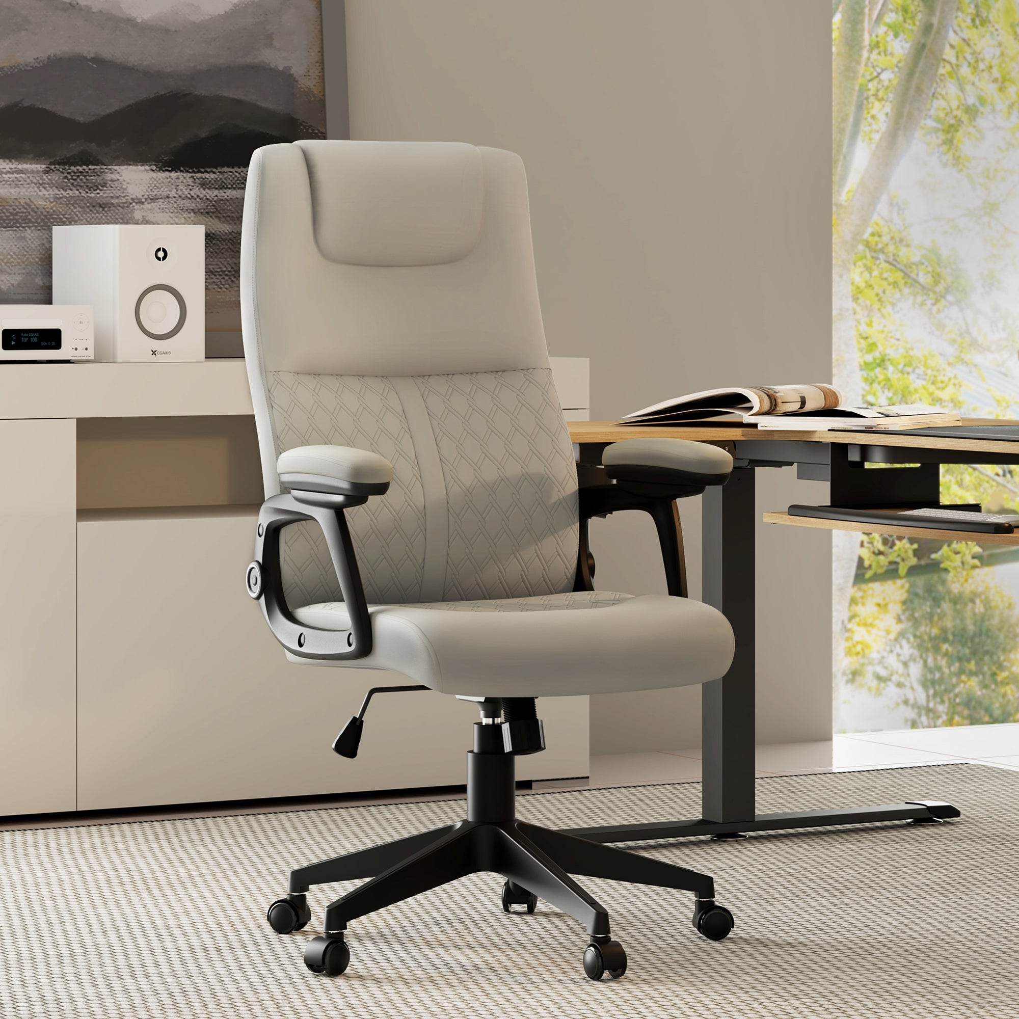 Eureka Comfortable Soft Leather High Back Home Office Morden Chair