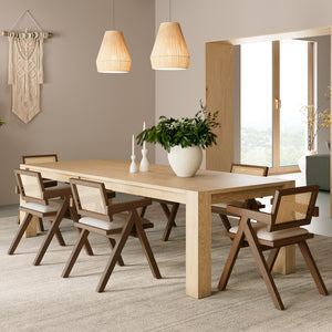 Mila Rattan Dining Chairs Set of 2, Walnut/Black