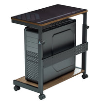 Eureka Ergonomic Mobile Cpu Cart, Black Steel Frame, Adjustable Height, With Mousepad and Rolling Wheels.