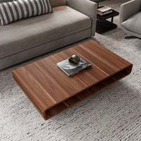 47" Walnut Rounded Retangular Coffee Table