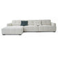141'' Italian Craftsmanship Block Aesthetics White Sofa for Living Room,gray