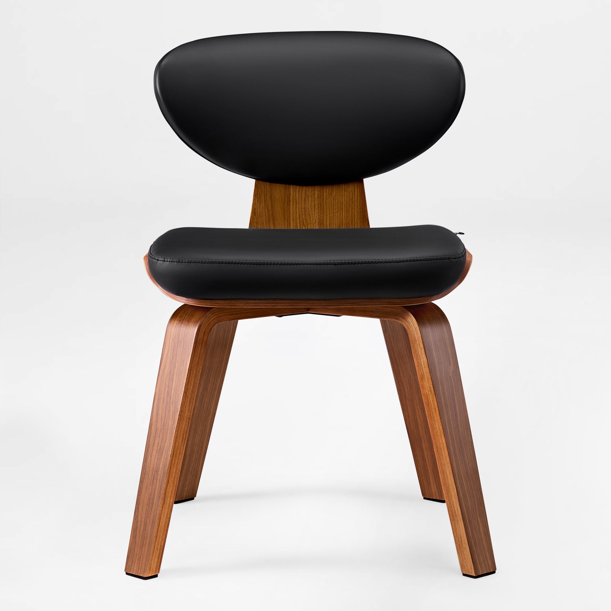 Black Dining Chairs with Leather Cushion Set of 2 for Dining Room