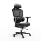 Typhon II Black office chair with mesh backrest on a white background, black