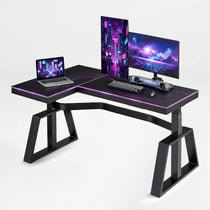 GTG-L60 Pro, L shaped Glass Gaming Standing Desk (60"x23")