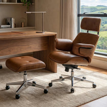 Mathias Leather Executive Chair with Ottoman