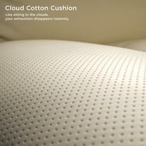 Royal Executive Office Chair Cloud Cotton Cushion - Soft, Perforated Beige Leather for Comfort.