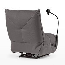 Linx Power Glider Recliner Back View in Gray Techno 3D Fabric, With Phone Holder, Perfect for Modern Living.