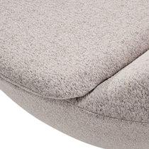 Close-Up Detail of Stella Swivel Lounge Chair's Light Gray Fabric, Showing Textured Weave and Comfort.