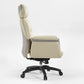Royal Microfiber Leather Executive Office Chair in Cream With Ergonomic Design, High Back and Headrest.