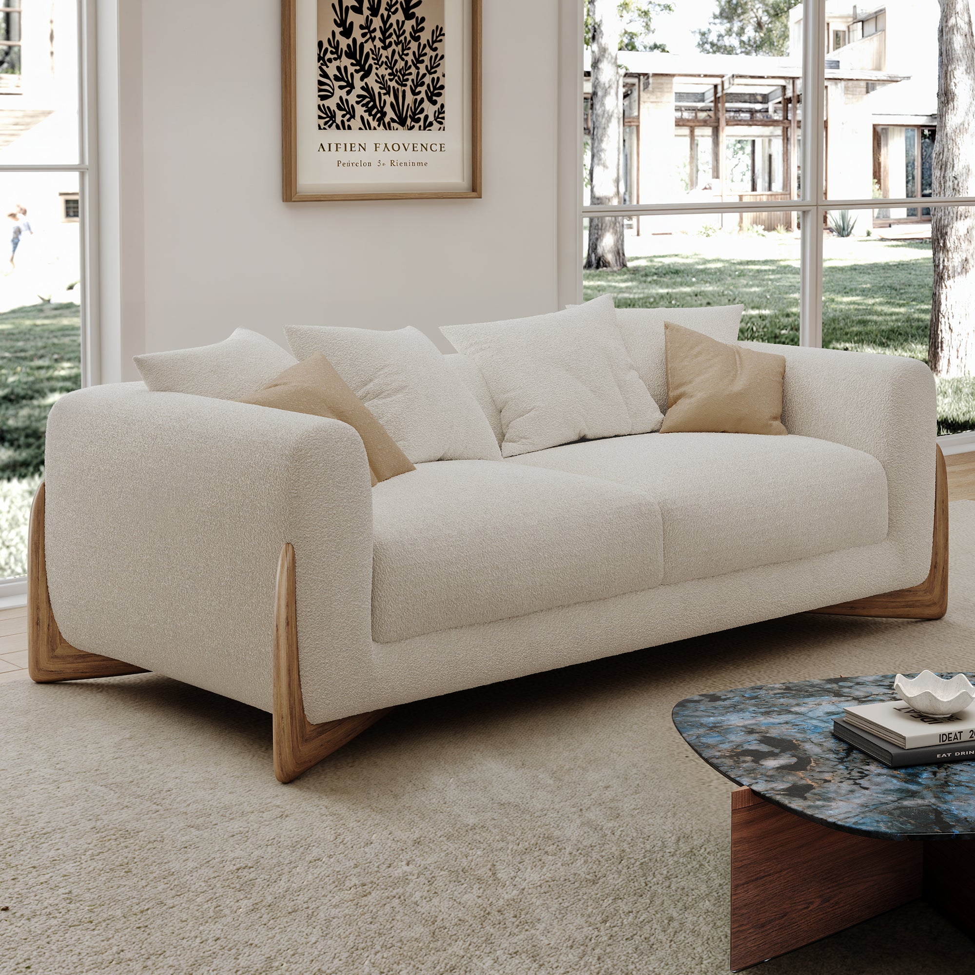 Eureka Ergonomic Rowan, Loveseat, 2 Seaters Off-White