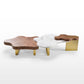 63" Cloud Shape Solid Wood Coffee Table Set