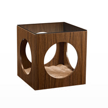 Eureka Ergonomic 17.72" Peek-a-Boo Cat Bed Side Table,Walnut