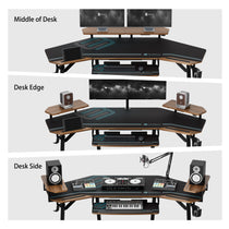 Aero Wing Studio Desk By Eureka Ergonomic: Black Gaming Desk With Wing Design and Included Accessories for Streaming.