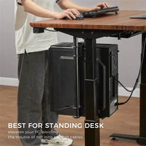 Eureka Ergonomic Cpu Holder for Standing Desk, Black Pc Tower, Cable Management.