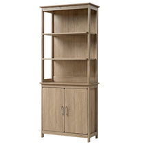 Eureka Ergonomic Ark El 71'' Oak Bookshelf With Storage Cabinet.