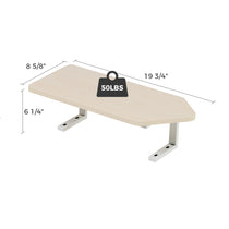 Eureka Ergonomic Convertible Desktop Shelf, Light Wood Grain Finish, 50 Lbs Capacity, Maximizing Workspace.