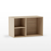 Zen Pro Executive Desk Wooden Cabinet With Drawers and Shelves. Light Wood Finish for Office Storage.