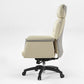 Royal Microfiber Leather Executive Office Chair in Cream With Ergonomic Design, High Back and Headrest.