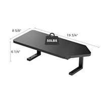 Black Convertible Desktop Shelf With Dimensions and 50Lbs Capacity, for Maximizing Workspace.