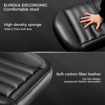 Eureka Ergonomic Footstool: Black, Soft Carbon Fiber Leather, High-Density Sponge for Ergonomic Comfort.