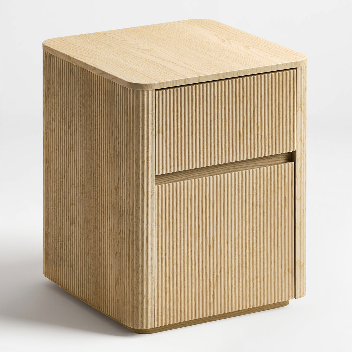 Eureka Ergonomic Aurelia Fluted File Cabinet, Fluted File Cabinet Three Quarter Left View