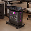 Height-Adjustable Illuminated Panel CPU Cart - Black(Frosted Glass)