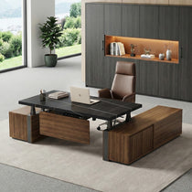 Zen Pro Series, 87"/72" Executive Standing Desk with Cabinets Set