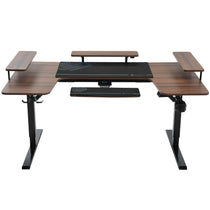 Eureka Ergonomic U-Shaped Standing Desk, Brown Desktop, Black Frame, Height Adjustable, Ergonomic Design.