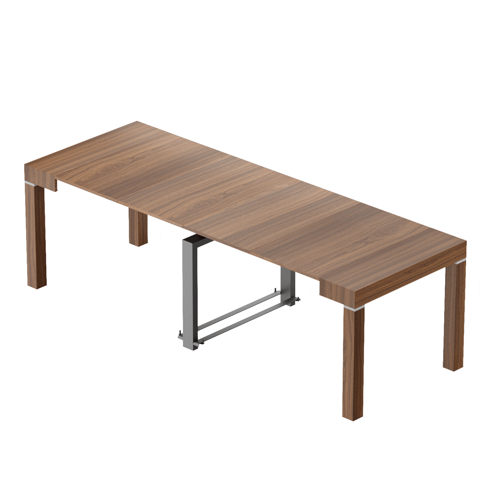 Eureka Ergonomic 98'' Walnut Extendable Dining Table in Dining Room