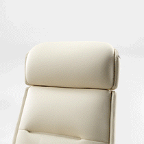 Royal Microfiber Leather Executive Office Chair - Beige Headrest With Ergonomic Design and Perforated Detailing.
