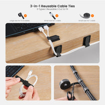 Eureka Ergonomic Cable Management Kit with 2-in-1 reusable cable ties