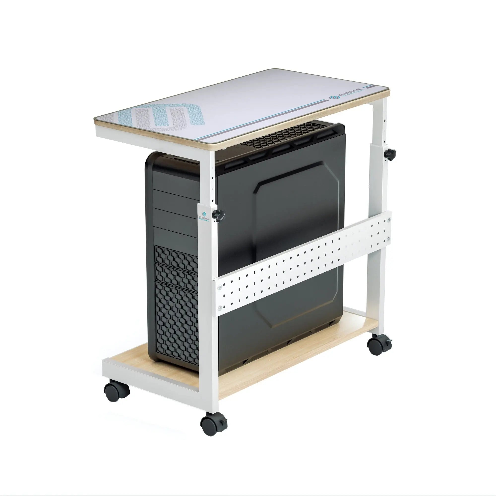 Computer Accessories PC Stand Rolling Cart with Wheels and Mouse Pad