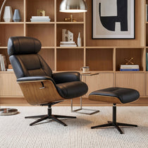 Matteo,Napa Leather Lounge Chair and Ottoman