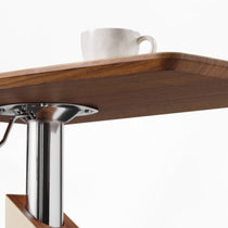 Height-Adjustable Saddle Leather C-Shaped Side Table