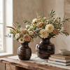 HD-02, 7.5''/9''H, Rustic Vase - Black