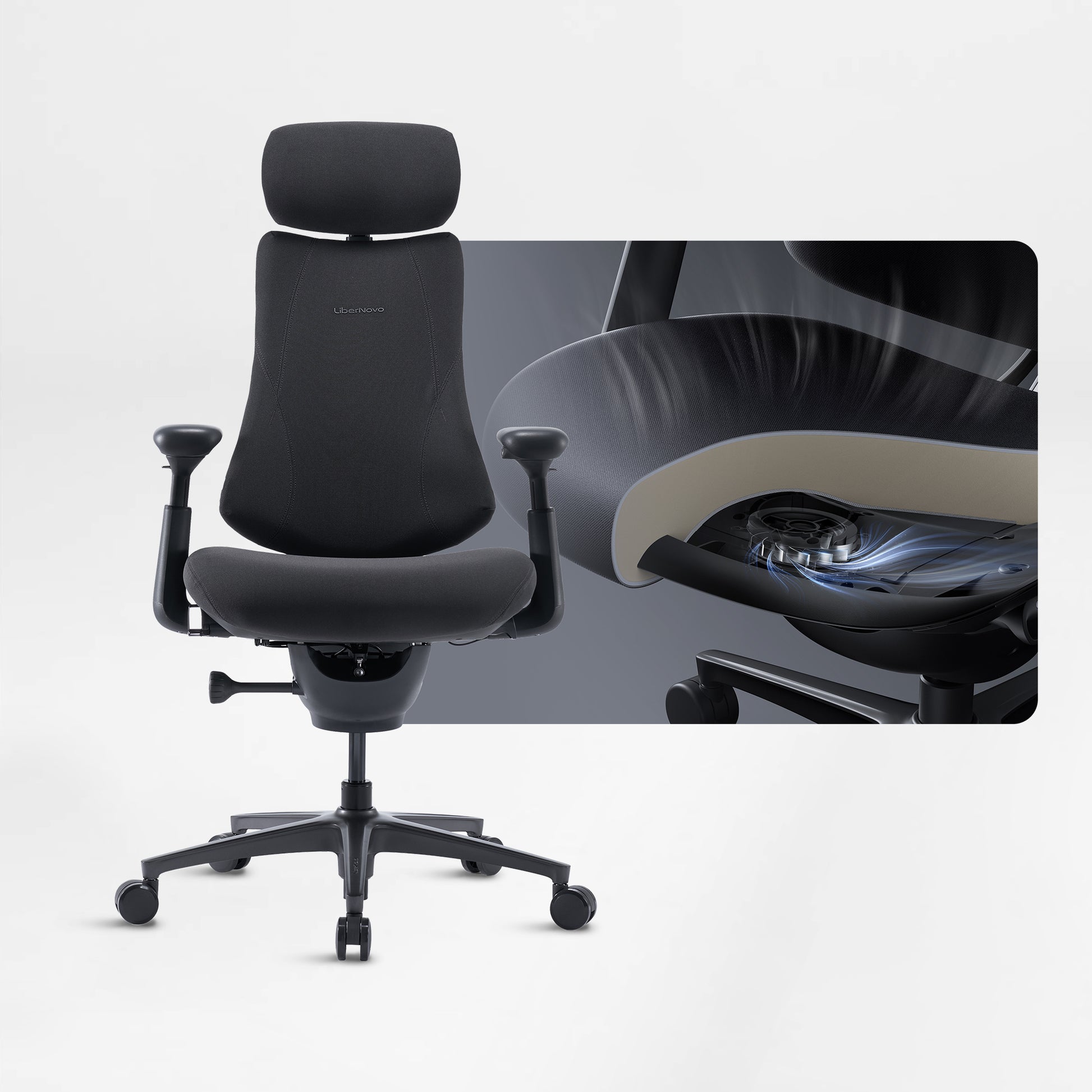 LiberNovo Omni in Home Office,  Ergonomic Office Chair, Graphite