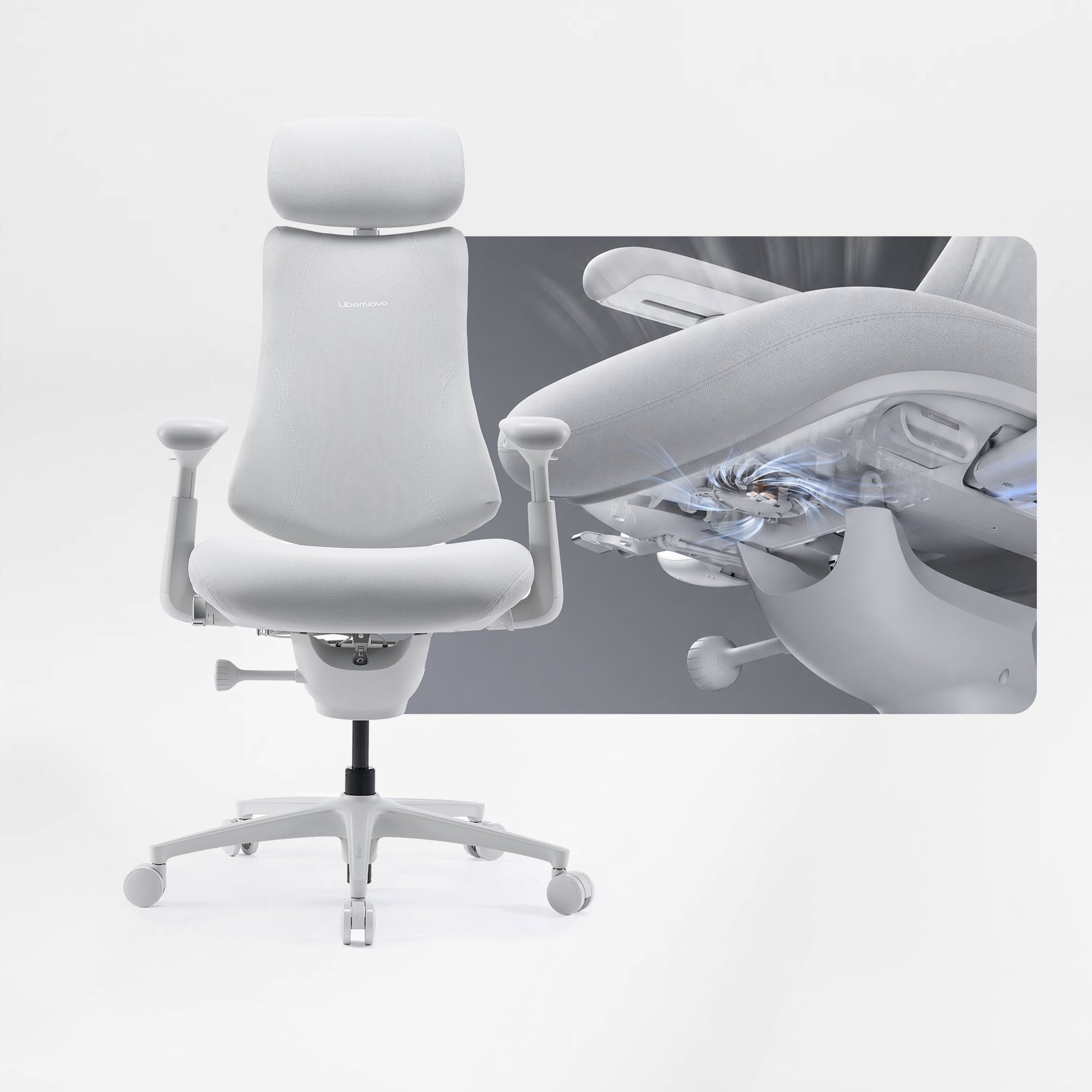 LiberNovo Omni in Home Office,  Ergonomic Office Chair, Glacier