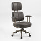 Cameron Ergonomic Office Chair in Distressed Gray, Adjustable Headrest, Ergonomic Design.